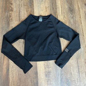 PINK Black Long Sleeve Top